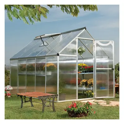 6x10 Palram Canopia Mythos Silver Polycarbonate Greenhouse - TwinWall