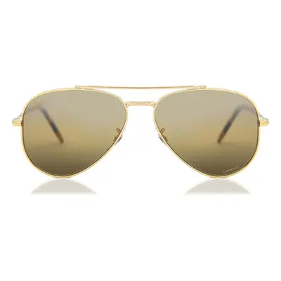 Ray - Ban RB3625 NEW AVIATOR 9196G5 Unisex Sunglasses Metal Gold Brown Pilot Polarized Shaded