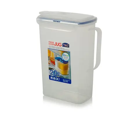 Lock & Lock 2 Litre Fridge Door Jug with Seal Tight Lid and Flip Top Spout Clear