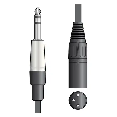 Citronic 12m Classic 6.35mm 1/4" Jack Plug to 3 Pin XLR Male Stereo TRS Balanced