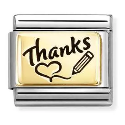Classic Gold and Enamel Thanks with Heart Good Luck Charms