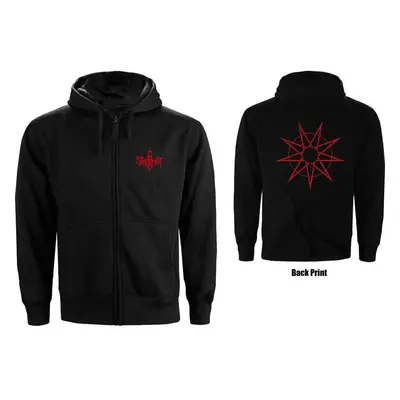 SLIPKNOT - 9 POINT STAR - Zipped Hoodie Black (Back Print) - S