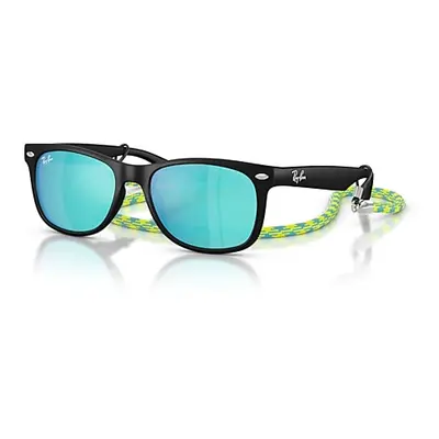 Ray - Ban RJ9052S JUNIOR NEW WAYFARER 702855 Kid Sunglasses Nylon Black Green Squared Mirrored