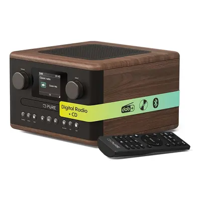 Pure Classic C-D4 DAB DAB+ FM Radio with CD Player and Bluetooth - Coffee Brown Walnut