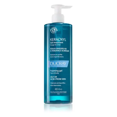 Ducray Keracnyl Cleansing gel for acne-prone face and body, 400ml