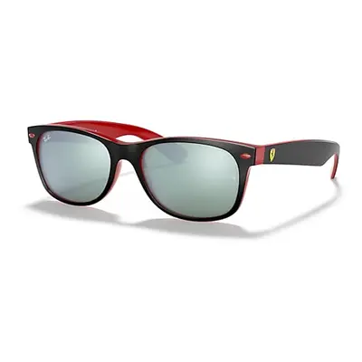 Ray - Ban RB2132M NEW WAYFARER SCUDERIA FERRARI COLLECTION F63830 Unisex Sunglasses Nylon Black Silver Squared Normal Mirror