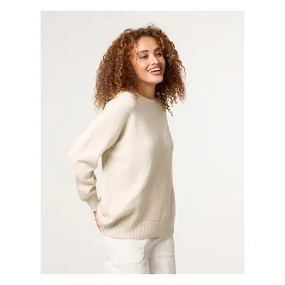 Argyle Stitch Detail Jumper - L/XL / BEIGE