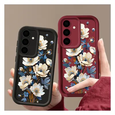 Flowers Pattern Case For Samsung Galaxy S25 S22 S24 Ultra S23 FE A56 A55 A16 A53 A15 A35 A25 A26 A54 5G Soft TPU Phone Cover