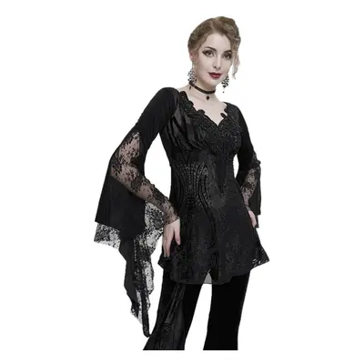 blouse for women DEVIL FASHION - Gothic Flared Sleeved Cheapness Splice Beaded