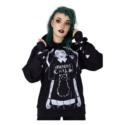 women's hoodie HEARTLESS - WEDNESDAY MOON - BLACK