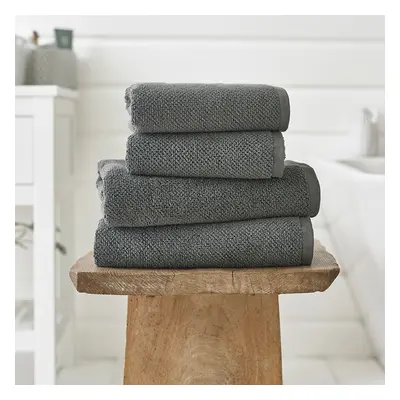 Romeo Luxury Textured Quik Dri 100% Cotton Bath Sheet Charcoal