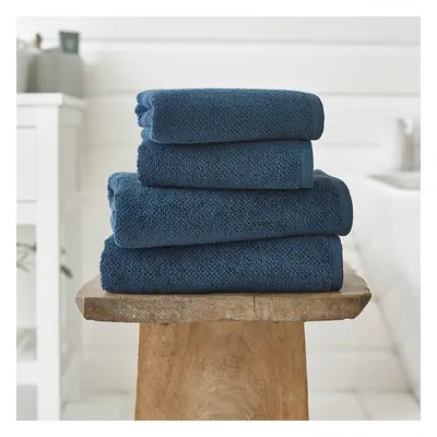 Romeo Luxury Textured Quik Dri 100% Cotton Bath Sheet Navy