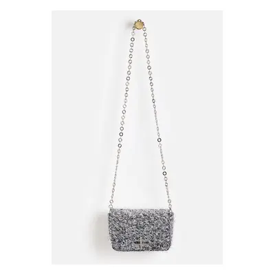 Silver Effie Metallic Tinsel Crossbody Bag