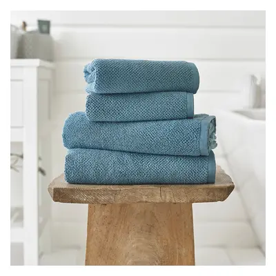Romeo Luxury Textured Quik Dri 100% Cotton Bath Towel Petrol