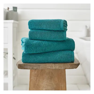 Romeo Luxury Textured Quik Dri 100% Cotton Bath Towel Peacock