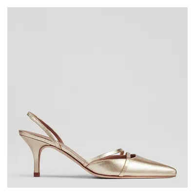 Gold Madely Kitten Heeled Shoe