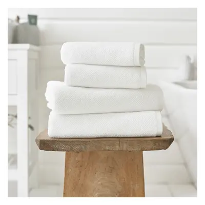 Romeo Luxury Textured Quik Dri 100% Cotton Bath Towel White