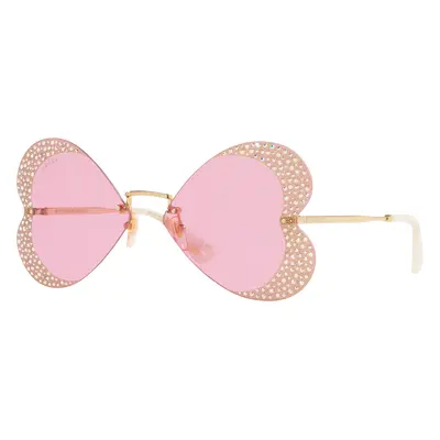 Gucci Woman Sunglass GG0897S-001 - Frame color: Gold, Lens color: Pink