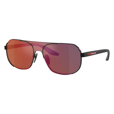 Prada Linea Rossa Man Sunglass PS 53YS - Frame color: Matte Black, Lens color: Red Blue Mirror