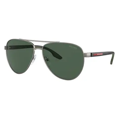 Prada Linea Rossa Man Sunglass PS 52YS - Frame color: Silver, Lens color: Green Tuning