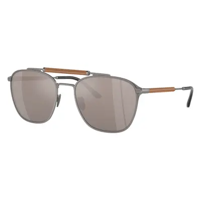 Giorgio Armani Man Sunglass AR6149 - Frame color: Matte Gunmetal, Lens color: Clear Mirror Real 