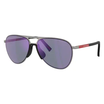 Prada Linea Rossa Man Sunglass PS 53ZS - Frame color: Gunmetal, Lens color: Dark Blue Mirror Vio