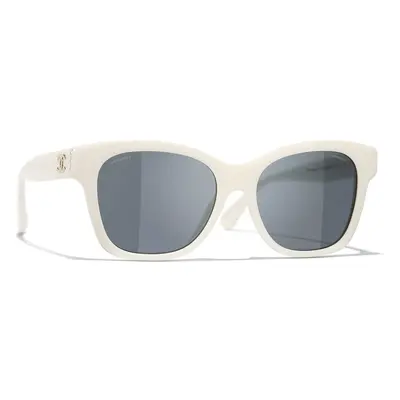 Chanel Woman Sunglass Square Sunglasses CH5482H - Frame color: White, Lens color: Grey