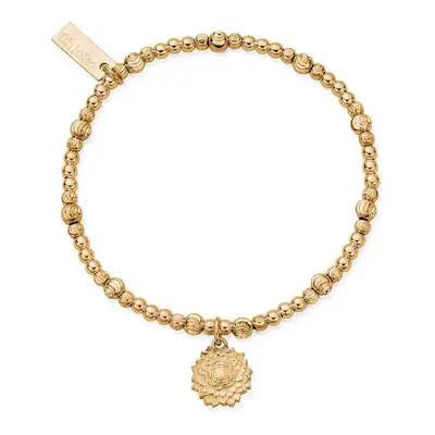 ChloBo GBCS3201 Cute Sparkle Sunflower Bracelet Gold Plated Jewellery