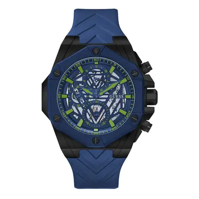 Guess GW0579G3 Men's Blue Skeleton Dial Blue Silicone Strap Watch