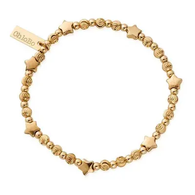 ChloBo GBMSTAR Multi Inset Star Bracelet Gold Plated Jewellery