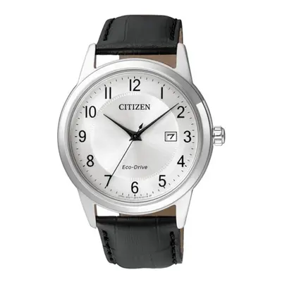 Citizen AW1231-07A Men's Eco-Drive Black Leather Strap Watch