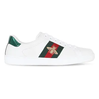 Gucci | Men New Ace Bee Web Leather Sneakers White