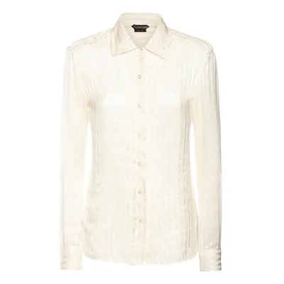Tom Ford | Women Pinstriped Silk Shirt Multi Ivory