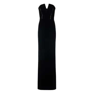 Tom Ford | Women Velvet Bustier Strapless Long Dress Black