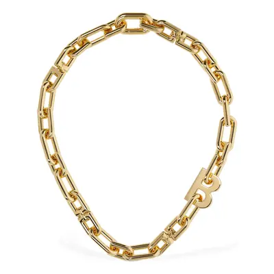 Balenciaga | Women B Chain Thin Brass Necklace Shiny Gold
