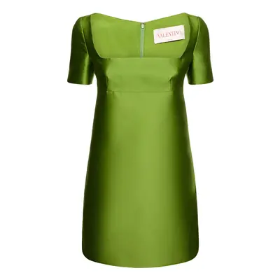 Valentino | Women Square Neck Duchesse Mini Dress Green