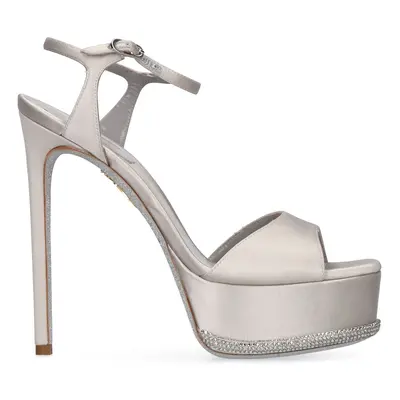 René Caovilla | Women 130mm Satin High Heel Sandals Silver