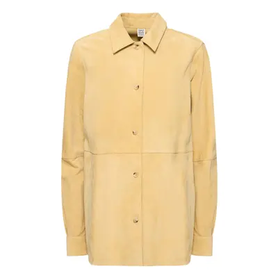 Toteme | Women Soft Suede Lamb Leather Shirt Yellow