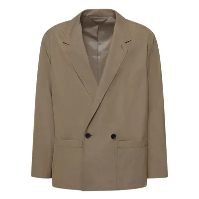 Lemaire | Men Double Breasted Wool Blend Jacket Khaki