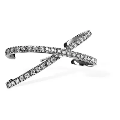 Inbilico | Women 18kt Gold & Diamond "x" Mono Earring Silver/diamond