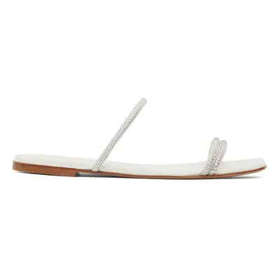 Gianvito Rossi | Women 10mm Cannes Flat Sandals W/crystals White