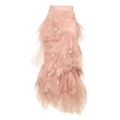 Zimmermann | Women Lvr Exclusive Flocked Tulle Long Skirt Beige