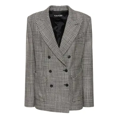 Tom Ford | Women Prince Of Wales Wool Jacket Black/white
