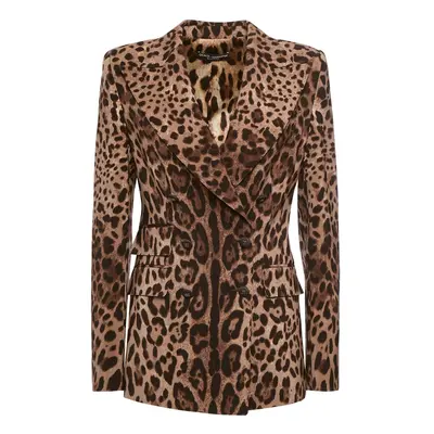 Dolce & Gabbana | Women Leopard Printed Wool Jacket Multicolor