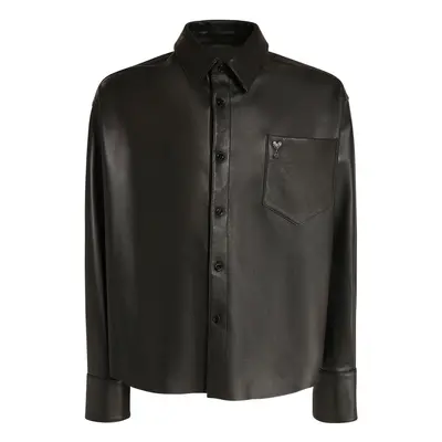 Ami Paris | Men Adc Leather Overshirt Black