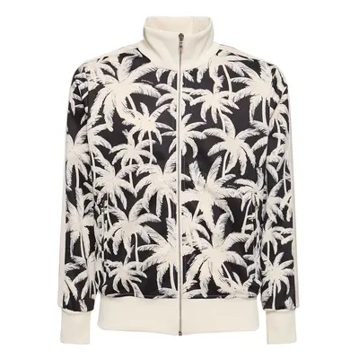 Palm Angels | Men Palm Print Tech Zip-up Sweatshirt Black/white