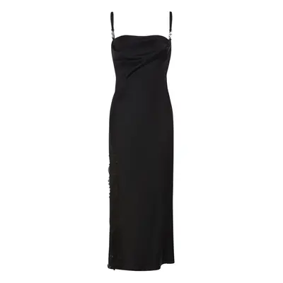 Versace | Women Satin & Lace Midi Dress Black