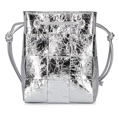 Bottega Veneta | Women Small Cassette Leather Bucket Bag Silver