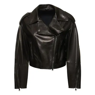 Brunello Cucinelli | Women Leather Biker Jacket Black