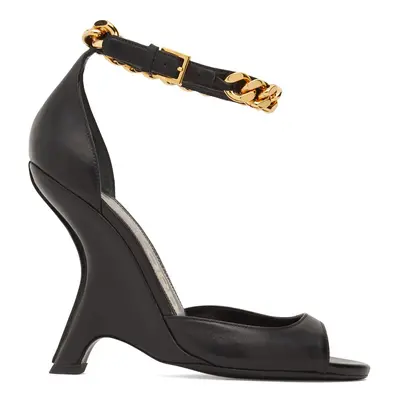 Tom Ford | Women 105mm Iconic Chain Leather Sandals Black